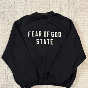 Fear of God Black Crewneck with White Lettering